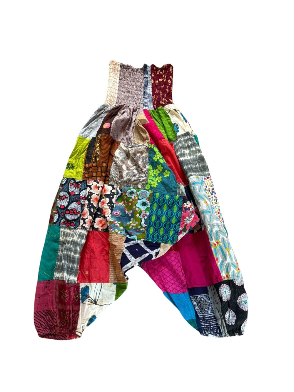 Tribe Azure Colorful Cotton Patchwork Pants Baggy Hippie Boho Womens Large XL